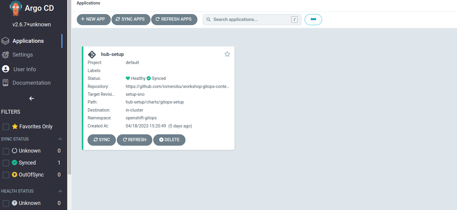 Hub Setup Events 2. Deploy Argo Hub Setup :: GitOps Infrastructure Configuration Workshop